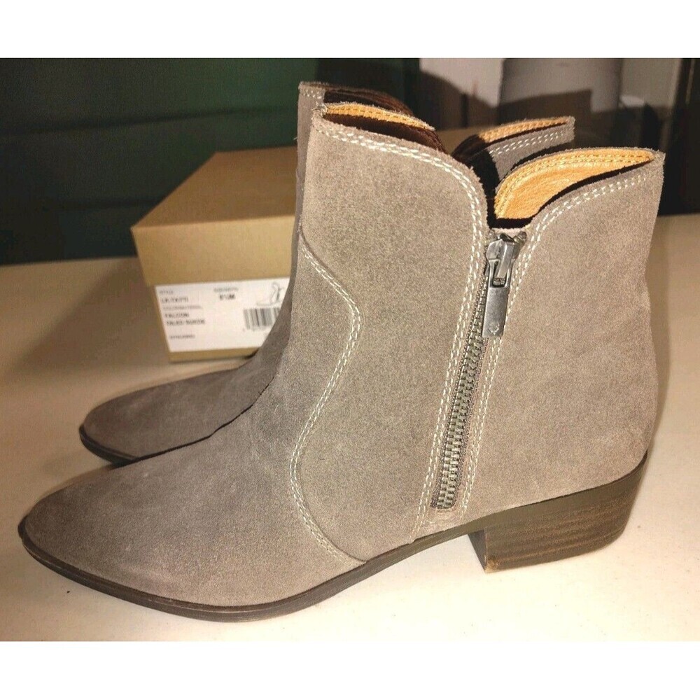 Lucky Brand Tayti Falcon Oiled Suede Western Ankle Boots Women's Size 8.5M - Picture 7 of 11